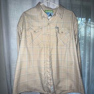 DIXXON Beige Plaid Casual Button Down Shirt